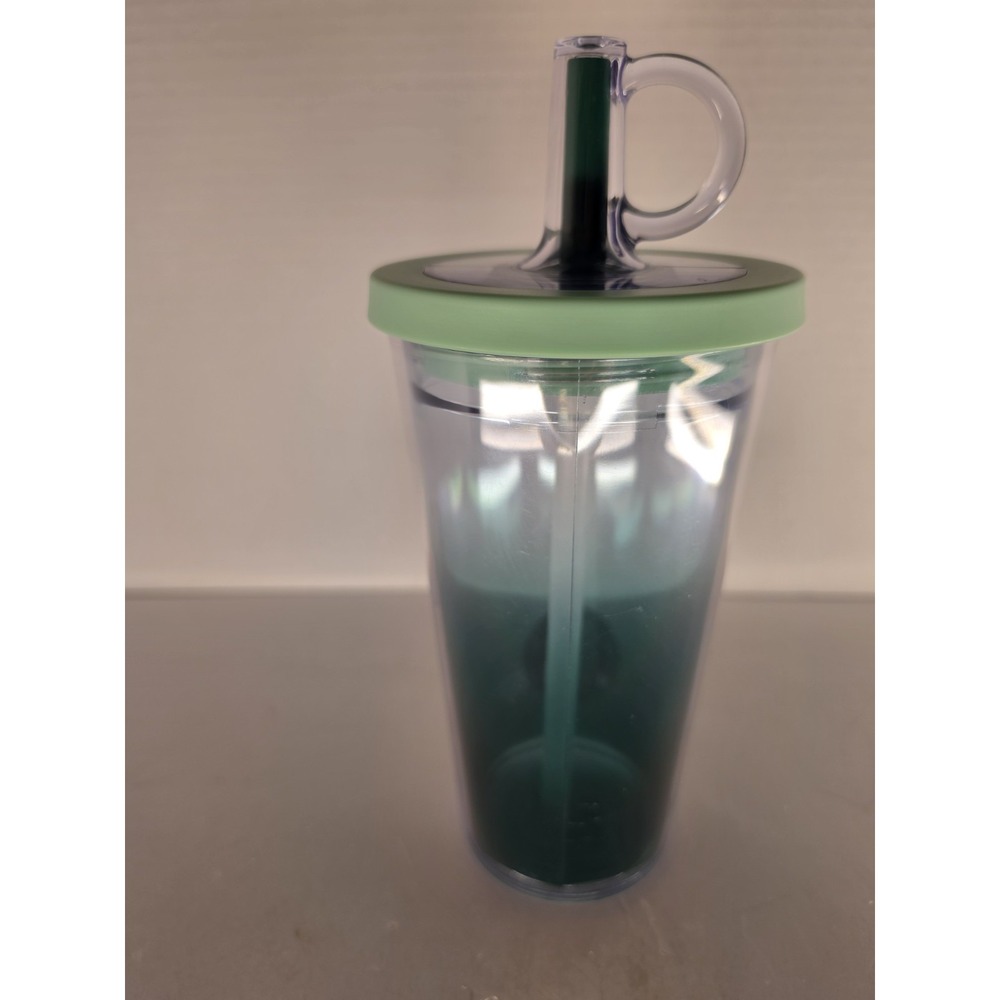 Starbucks 2025 Green Ombre Cold Cup Tumbler 16 oz 473 mL Lid Straw Carry Loop - Picture 4 of 9